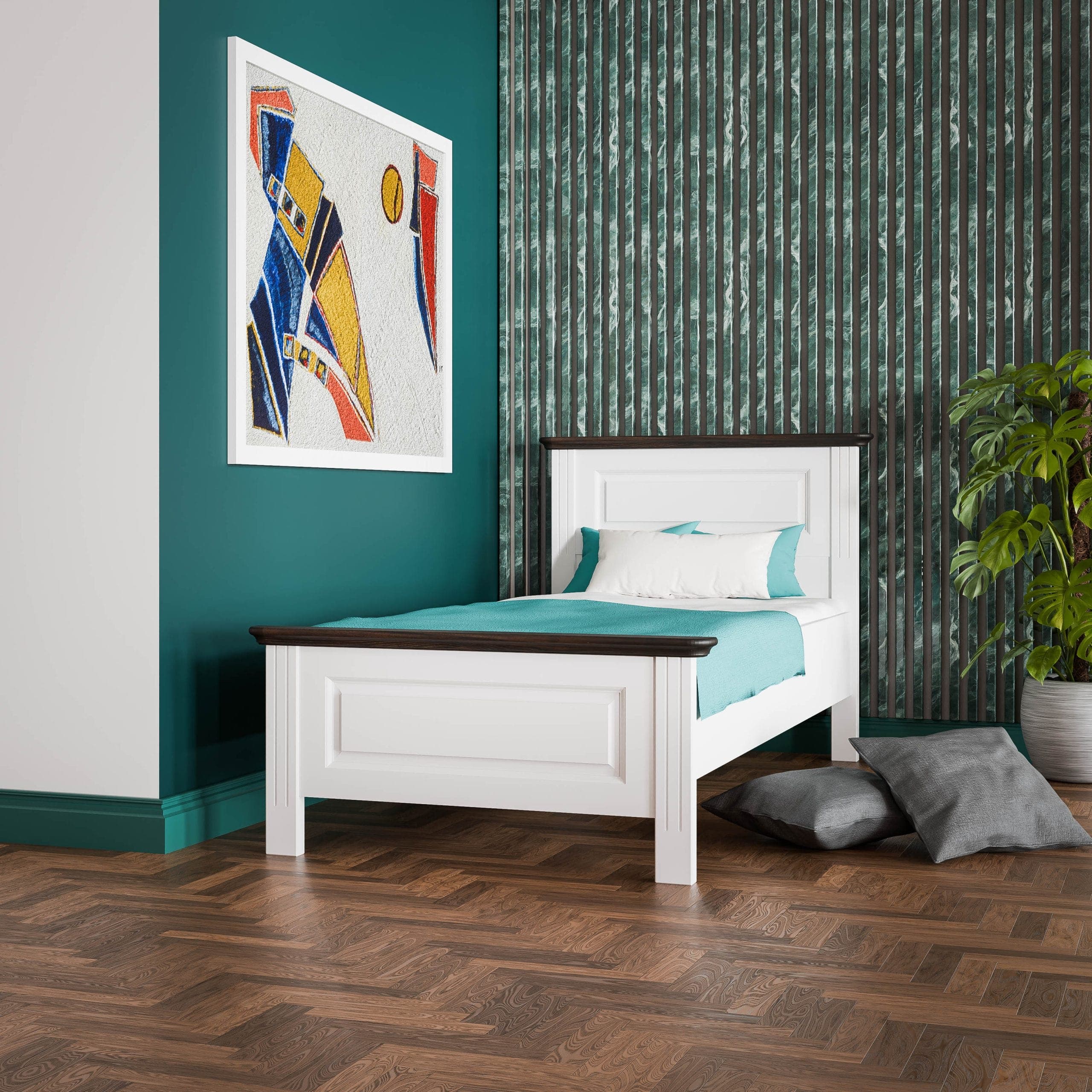 „Nordby” 90 cm-es tömörfa ágy matractartókkal