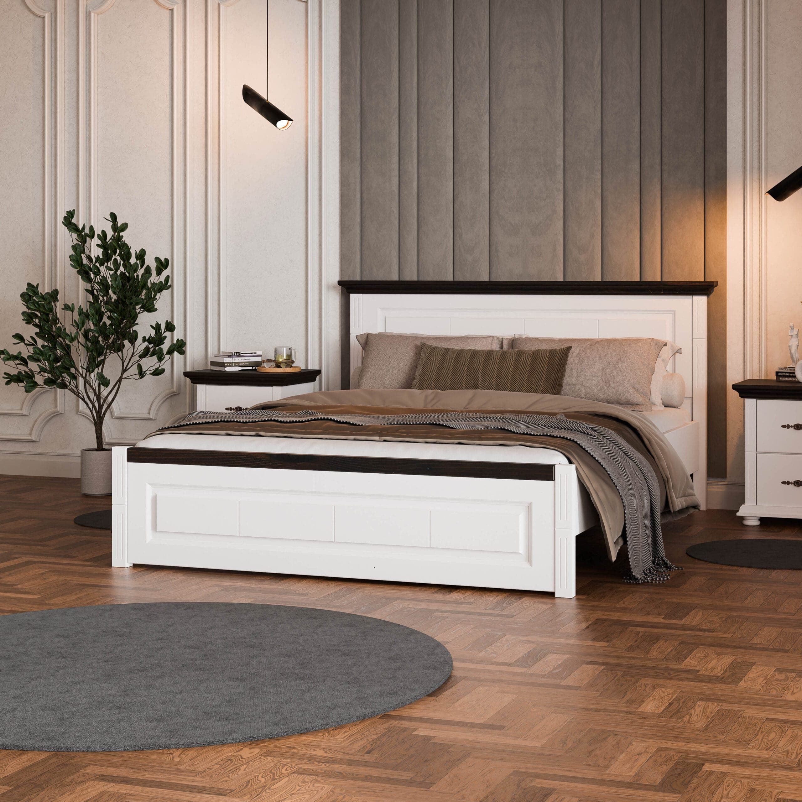 „Skagen” 140 cm-es tömörfa ágy keskeny fejrésszel