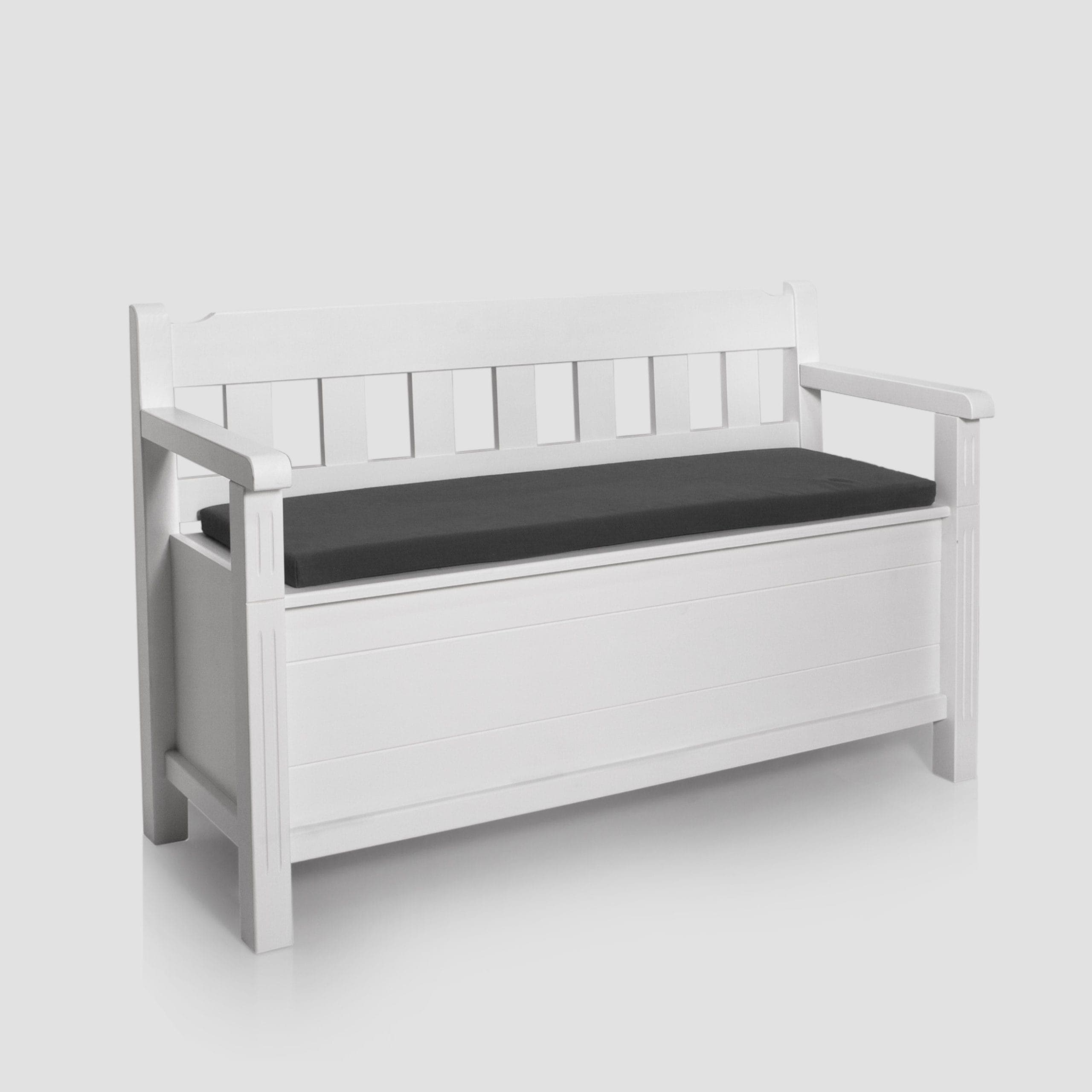 „Skagen” háttámlás pad tömör fából, tárolóhellyel