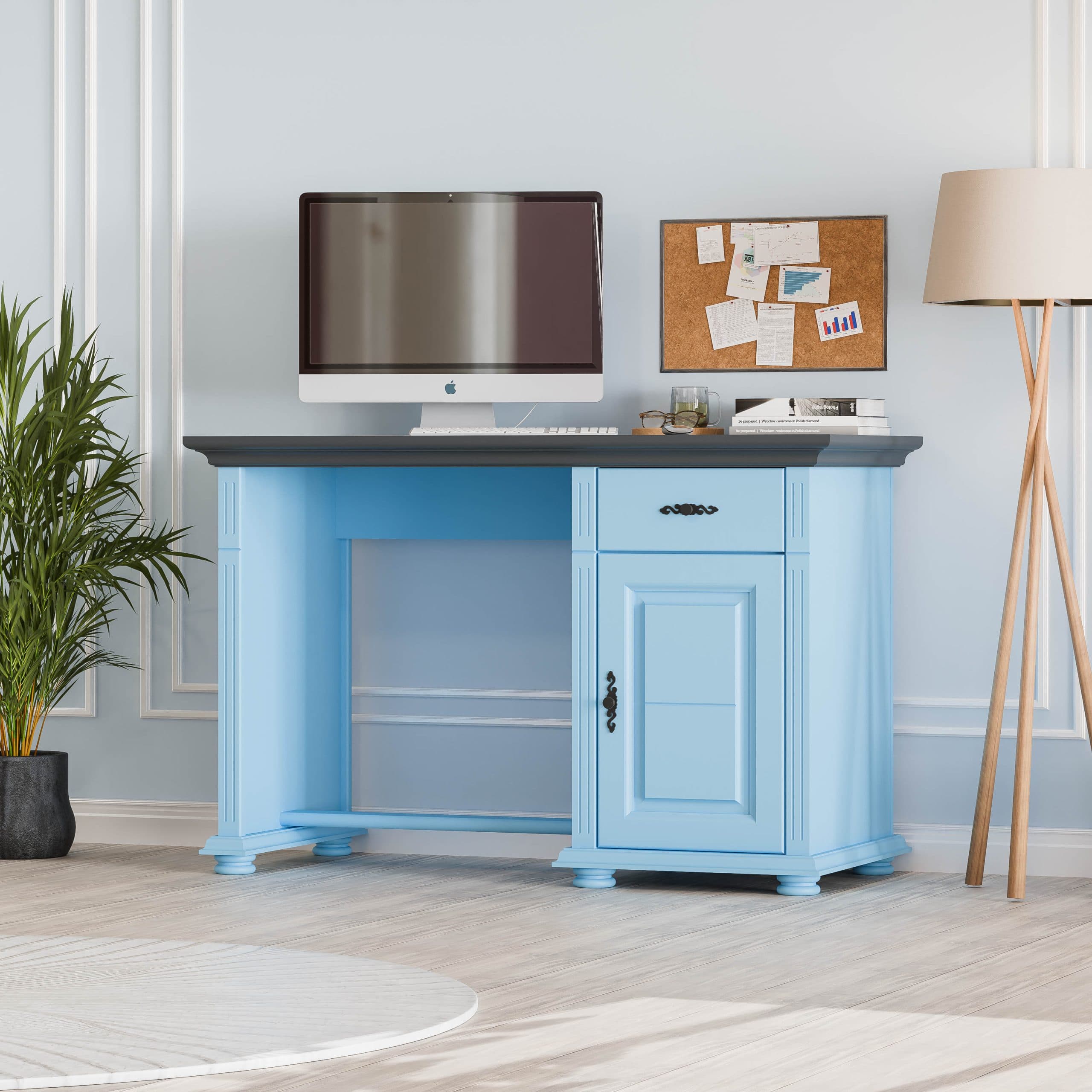 Skagen Baby Blue íróasztal tömör fából, fiókkal