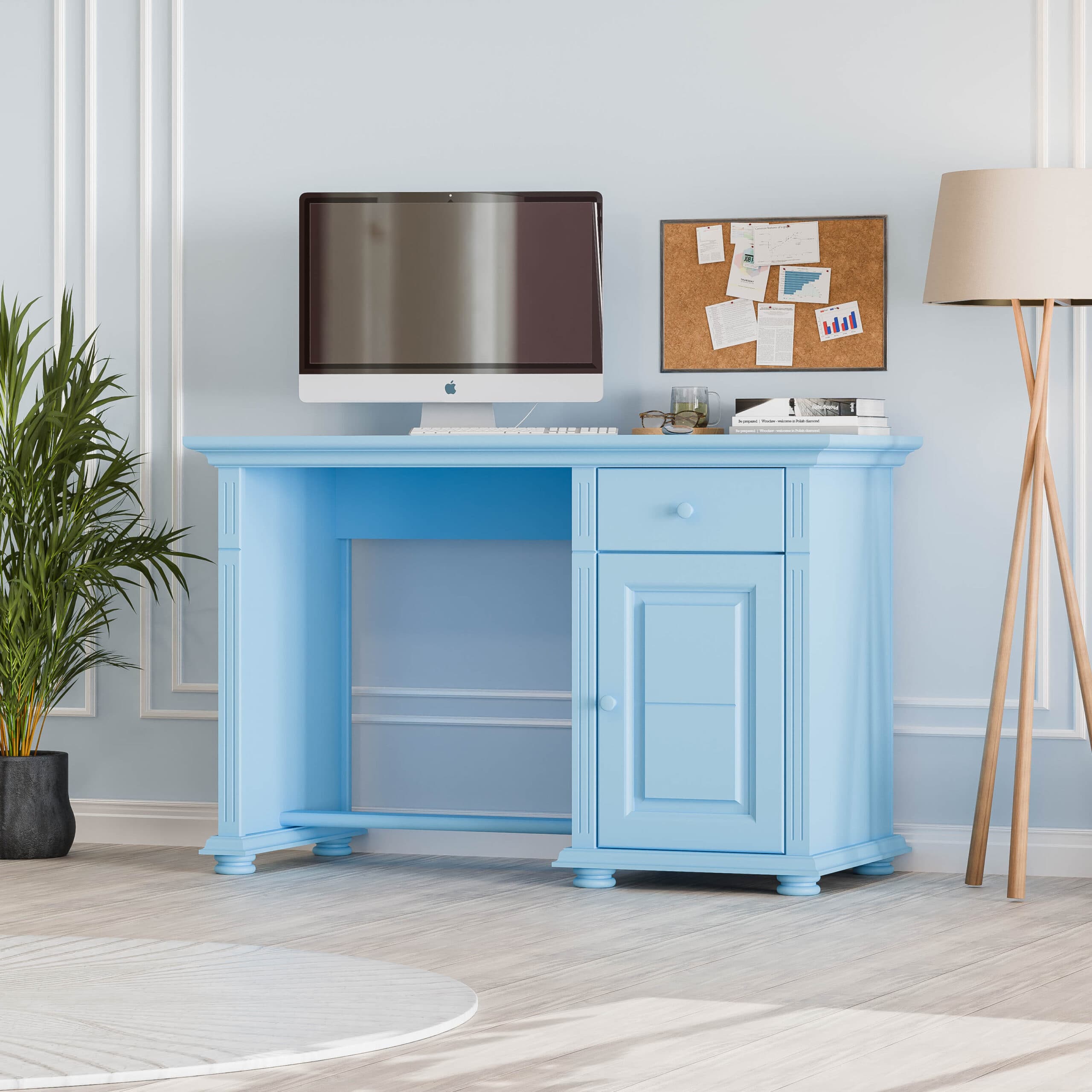 Skagen Baby Blue íróasztal tömör fából, fiókkal