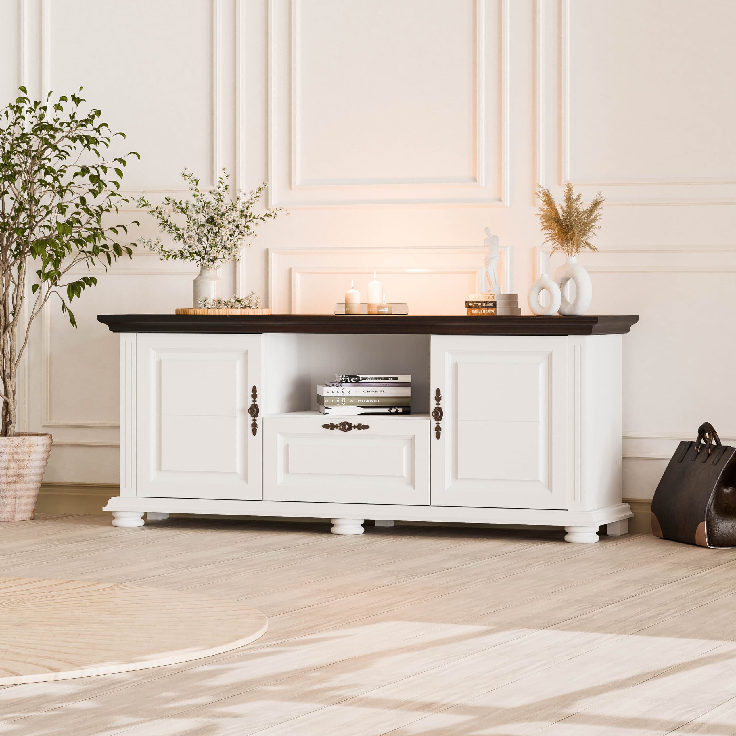 „Skagen” 160-as TV-szekrény tömör fából, modern és elegáns