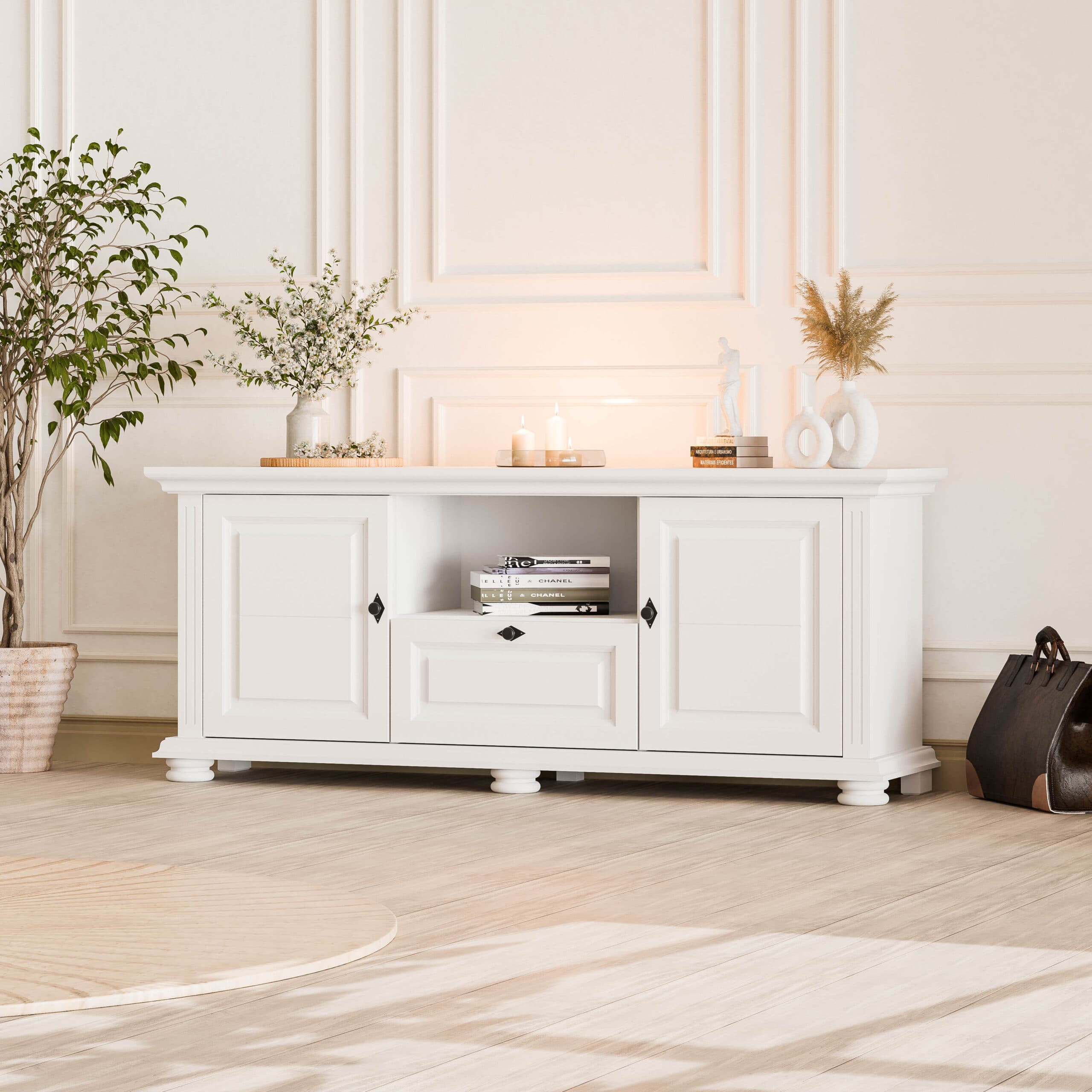 „Skagen” 160-as TV-szekrény tömör fából, modern és elegáns
