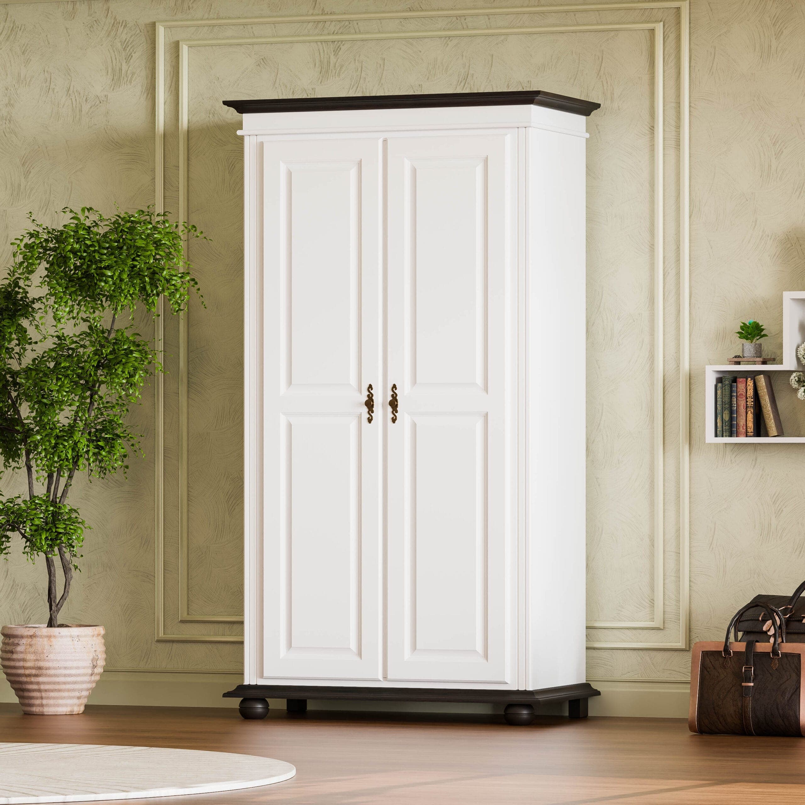 Nordby tömörfa szekrény, 2 ajtós, 110 cm széles