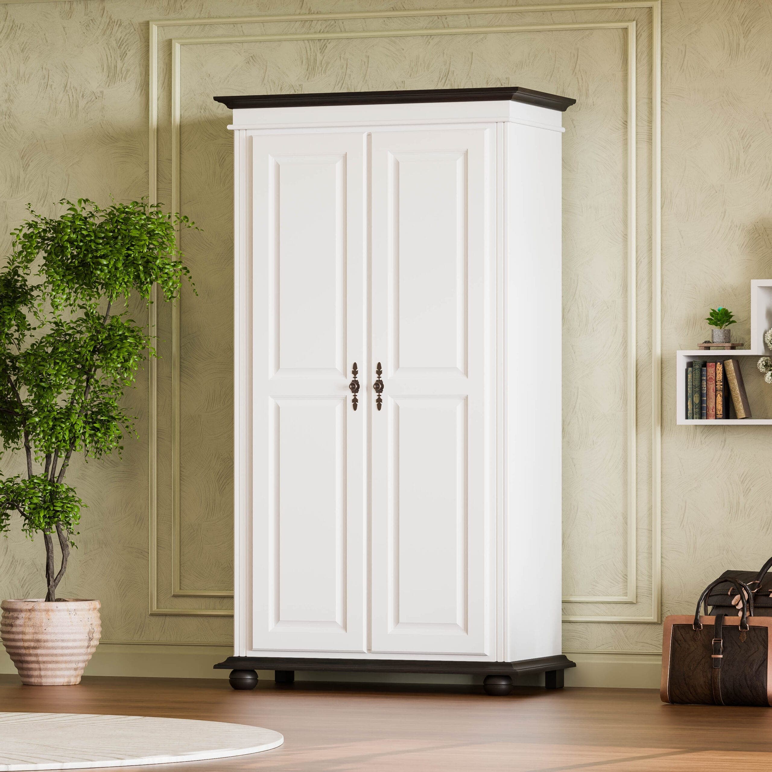 Nordby tömörfa szekrény, 2 ajtós, 110 cm széles