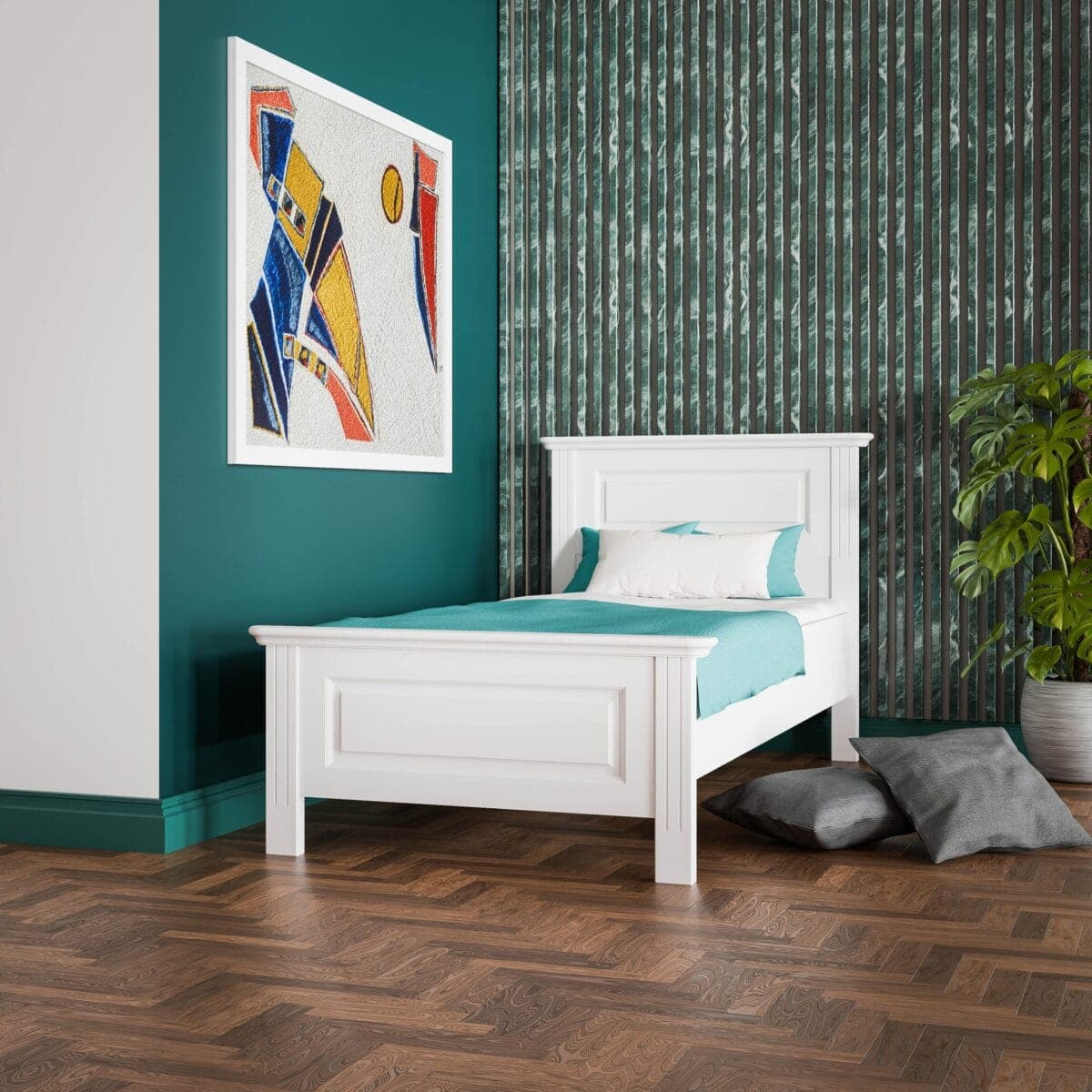 „Nordby” 90 cm-es tömörfa ágy matractartókkal